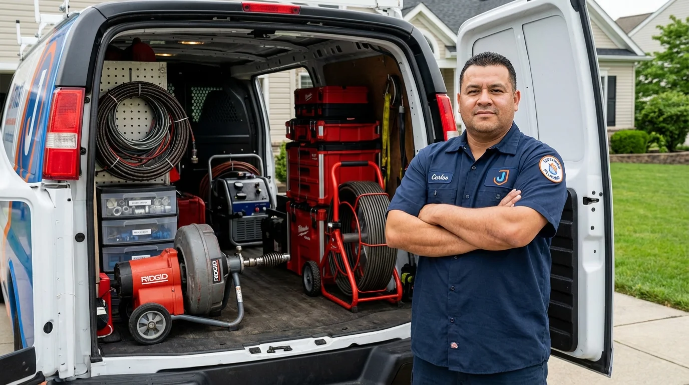 Professional drain cleaning equipment and Johns Plumbing LLC plumber in Tillamook